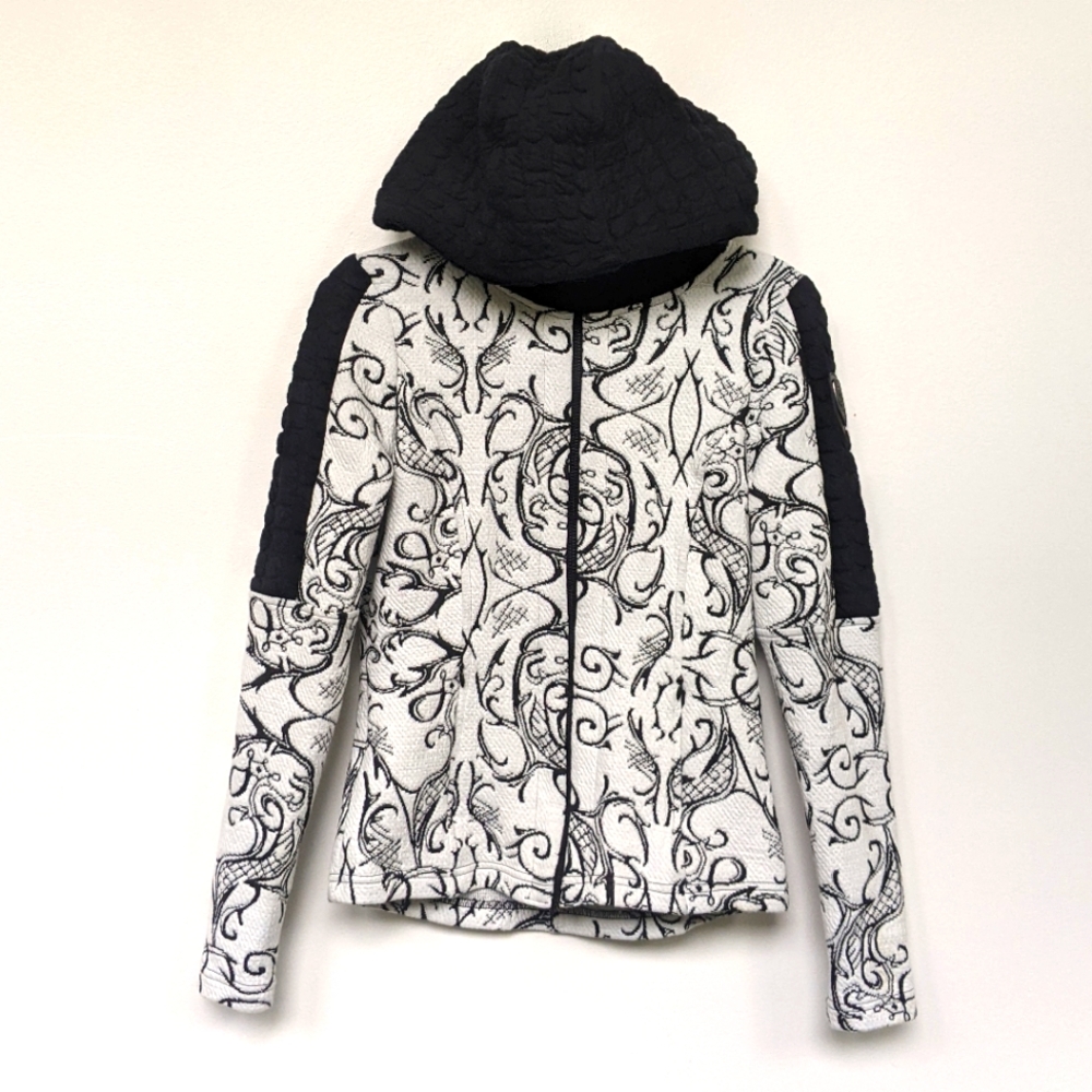 TONIA DEBELLIS Ski Hooded Sweater/Jacket Black and White Small
